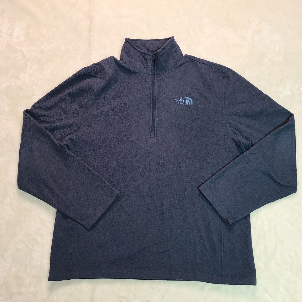 The North Face Mens Glacier 1/4 Zip Pullover Dark Gray Fleece Jacket Size M